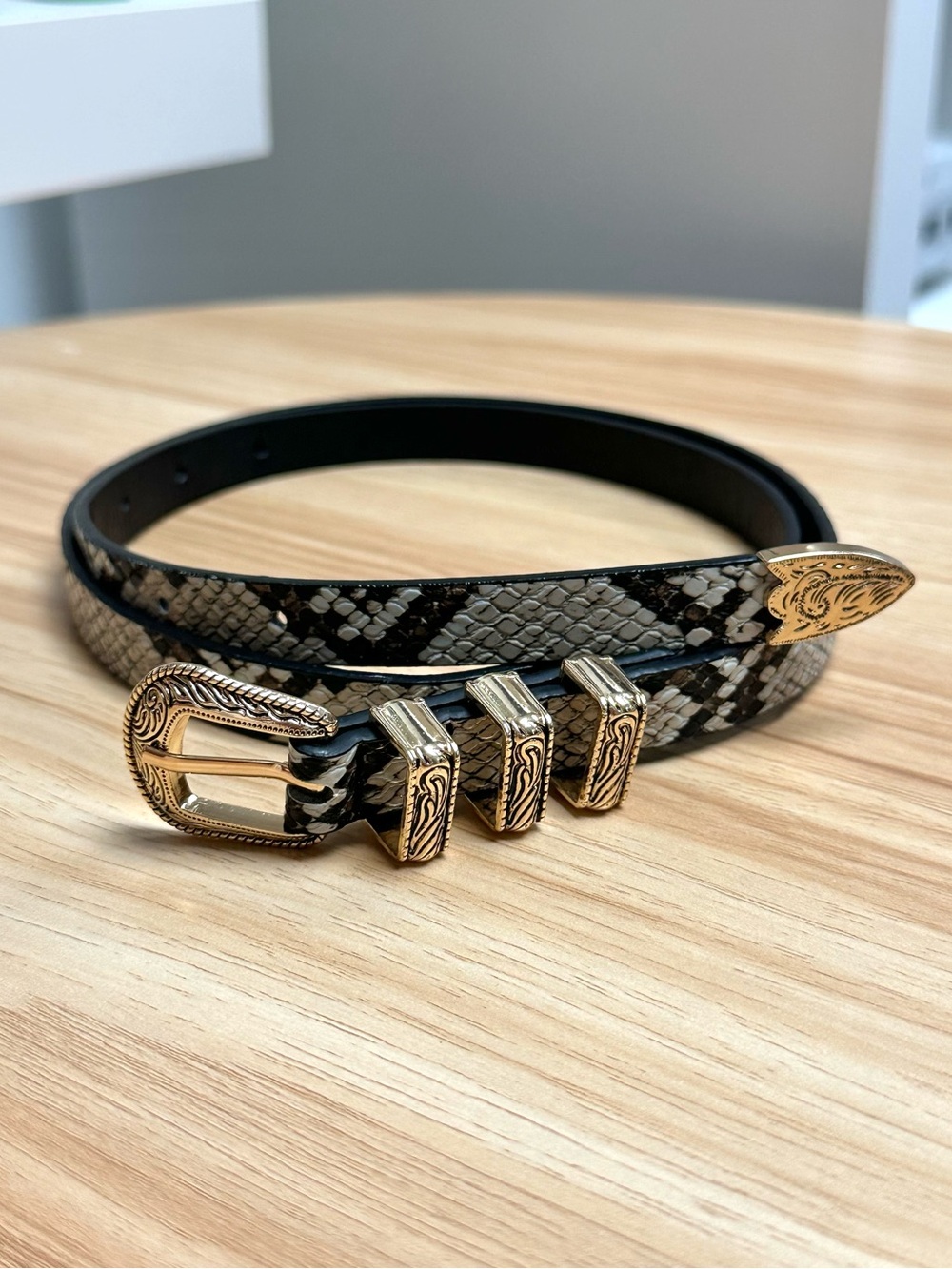 Dynamite Faux Python Western Belt